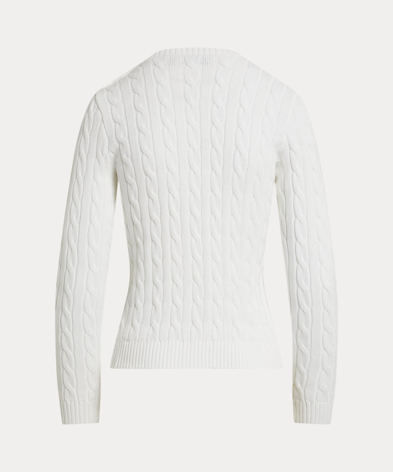 ローレン ラルフ ローレン LAUREN RALPH LAUREN ボタントリム ケーブルニット コットン セーター （100ホワイト） 100ホワイト