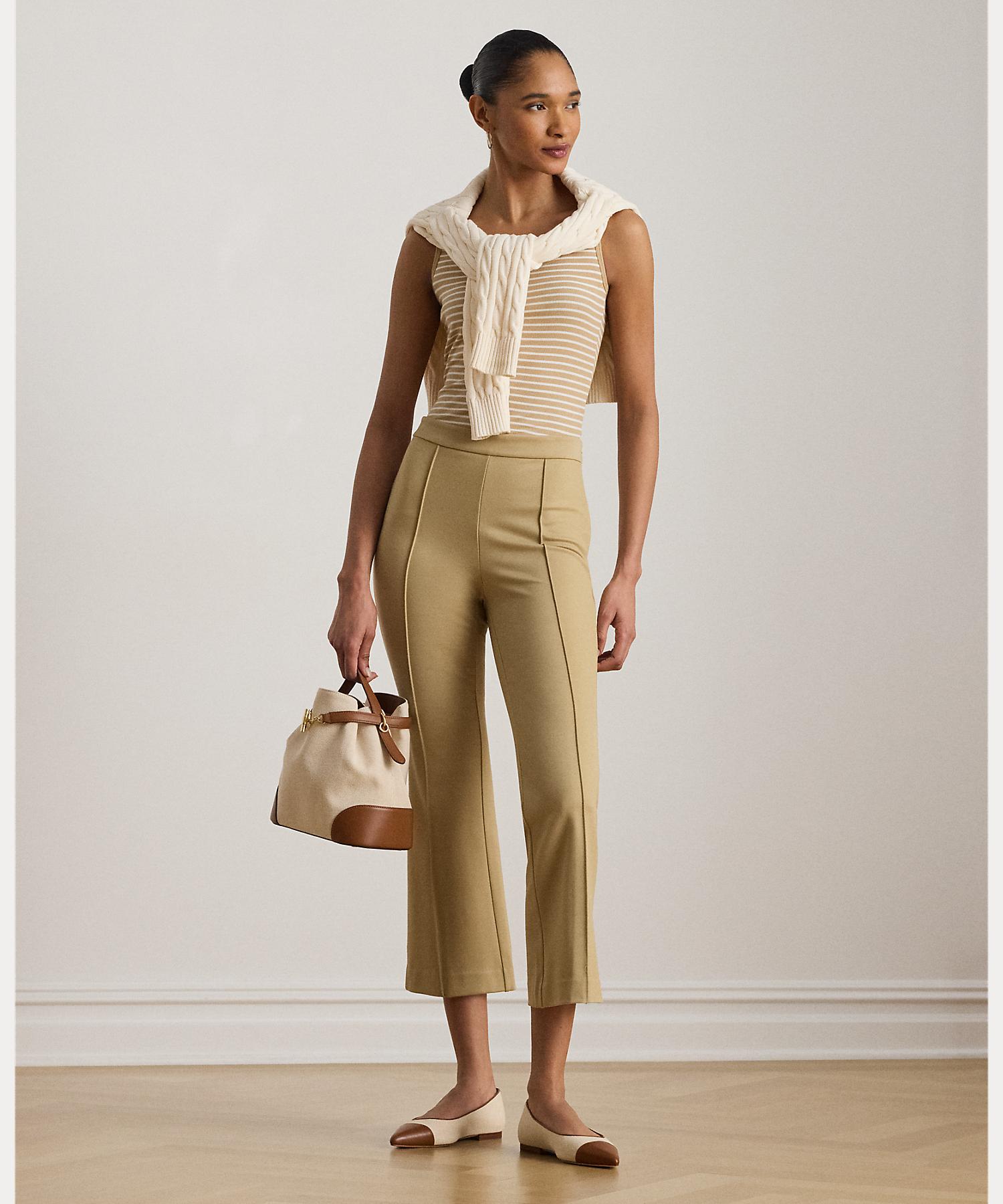 ローレン ラルフ ローレン LAUREN RALPH LAUREN ツイル フレア アンクル パンツ （270ブラウン） 270ブラウン