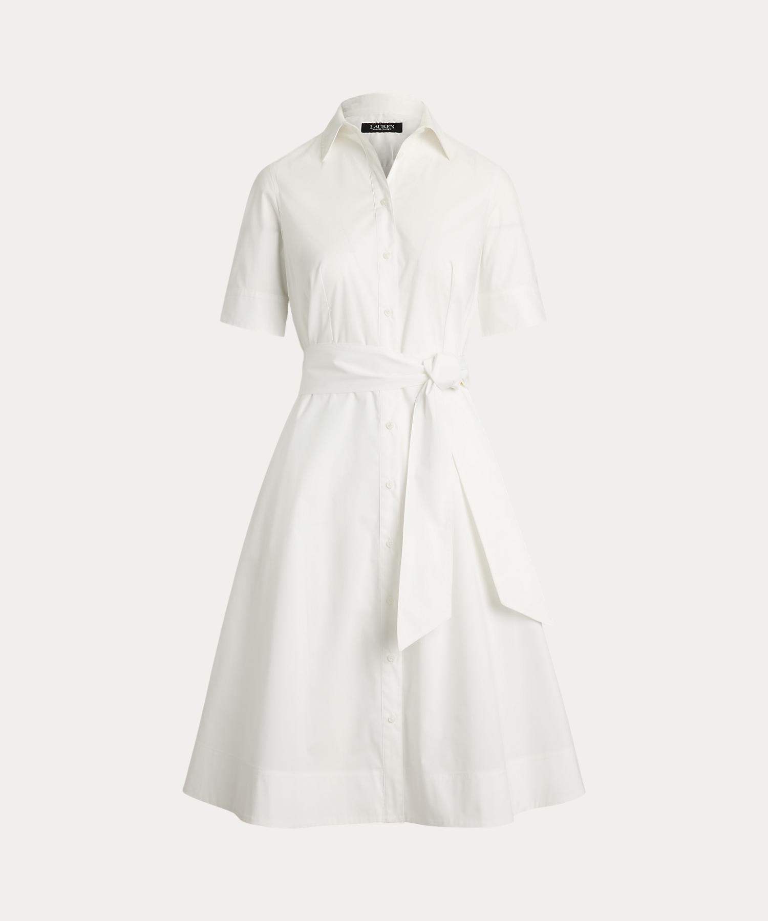 ローレン ラルフ ローレン LAUREN RALPH LAUREN コットンブレンド シャツドレス （100ホワイト） 100ホワイト