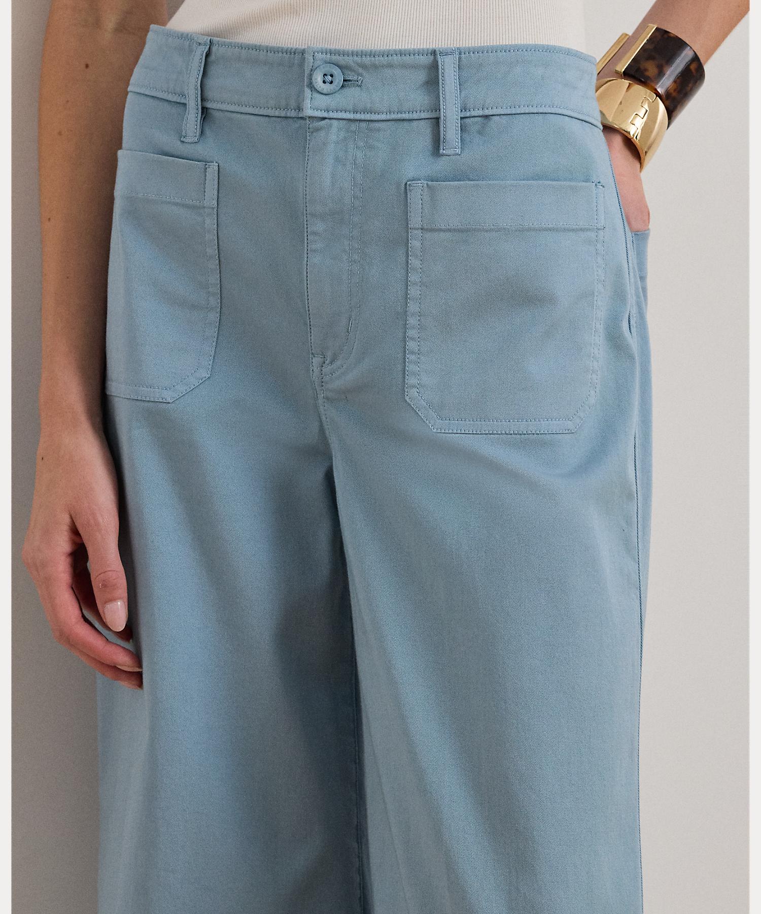 ローレン ラルフ ローレン LAUREN RALPH LAUREN ストレッチ チノ ワイドレッグ クロップド パンツ （400ブルー） 400ブルー