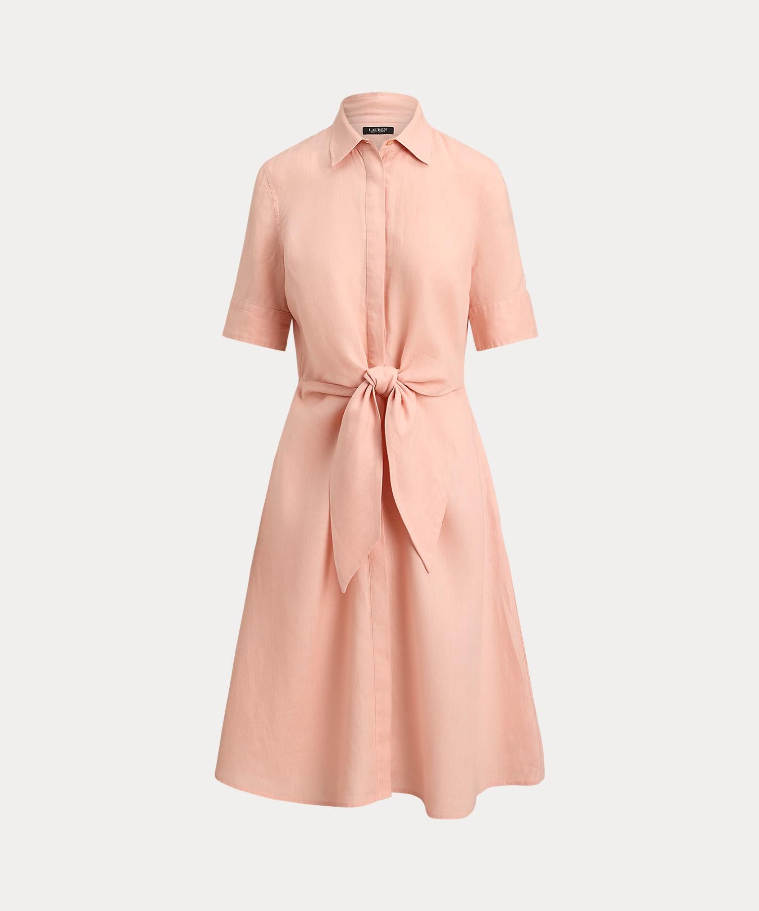 ローレン ラルフ ローレン LAUREN RALPH LAUREN リネン シャツドレス （650ピンク） 650ピンク