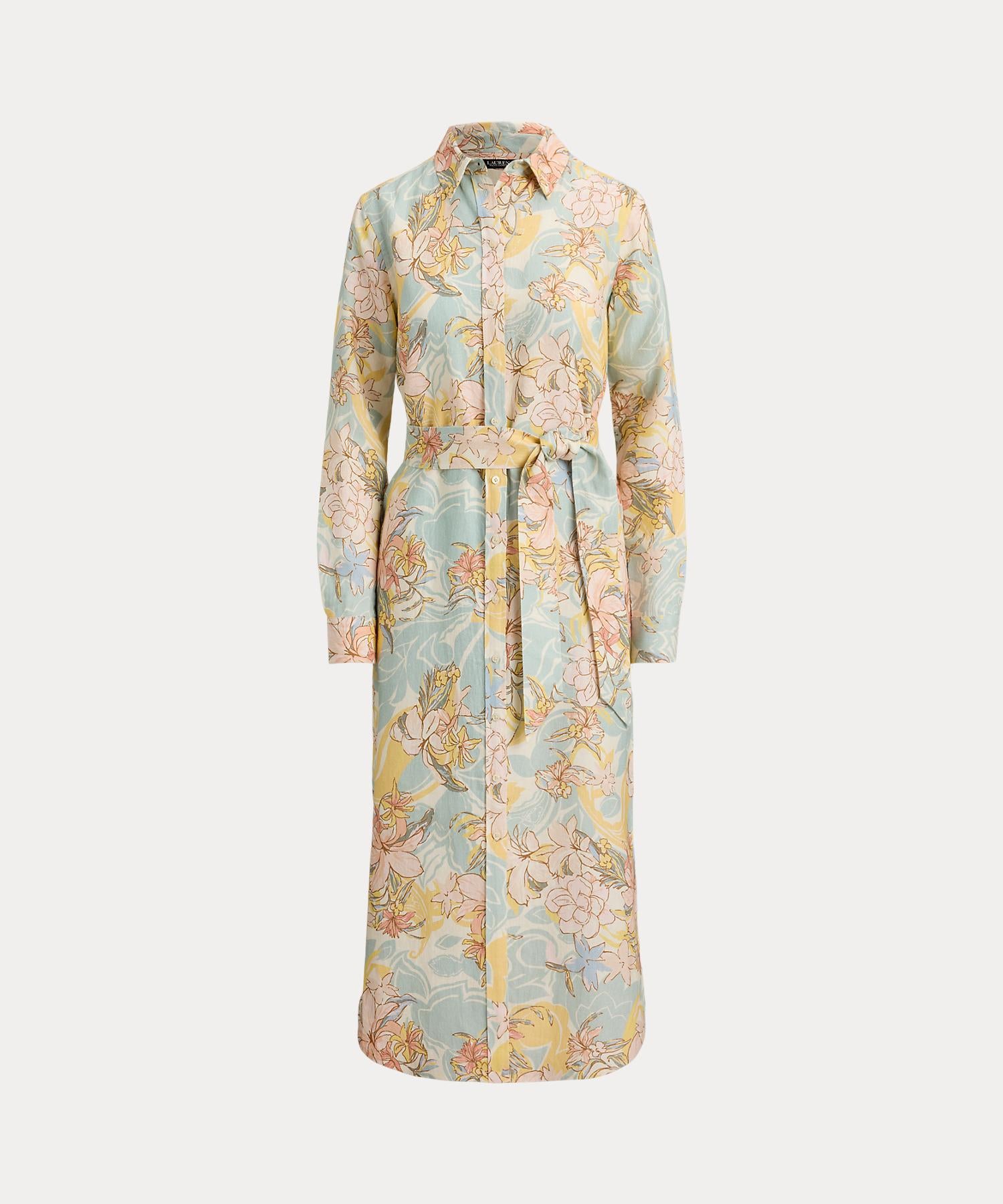 ローレン ラルフ ローレン LAUREN RALPH LAUREN フローラル リネン シャツドレス （101ナチュラル） 101ナチュラル