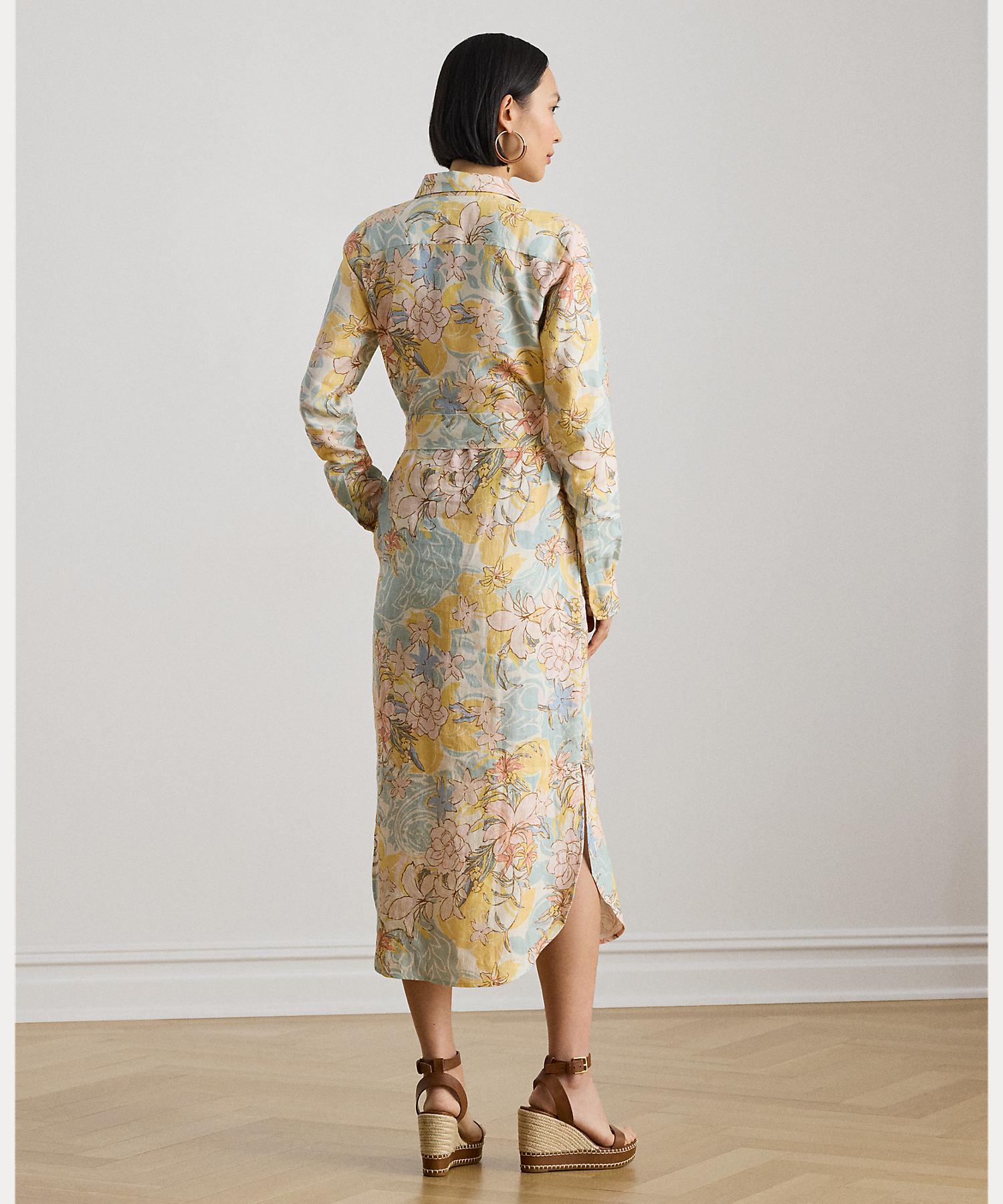 ローレン ラルフ ローレン LAUREN RALPH LAUREN フローラル リネン シャツドレス （101ナチュラル） 101ナチュラル