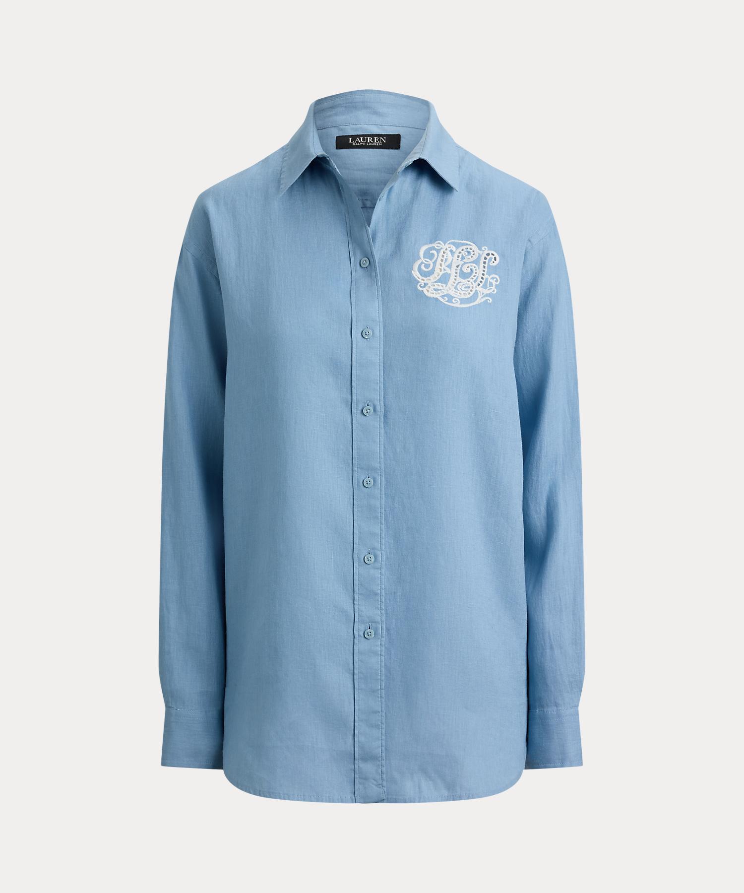 ローレン ラルフ ローレン LAUREN RALPH LAUREN リラックス フィット アイレットロゴ リネン シャツ （400ブルー） 400ブルー