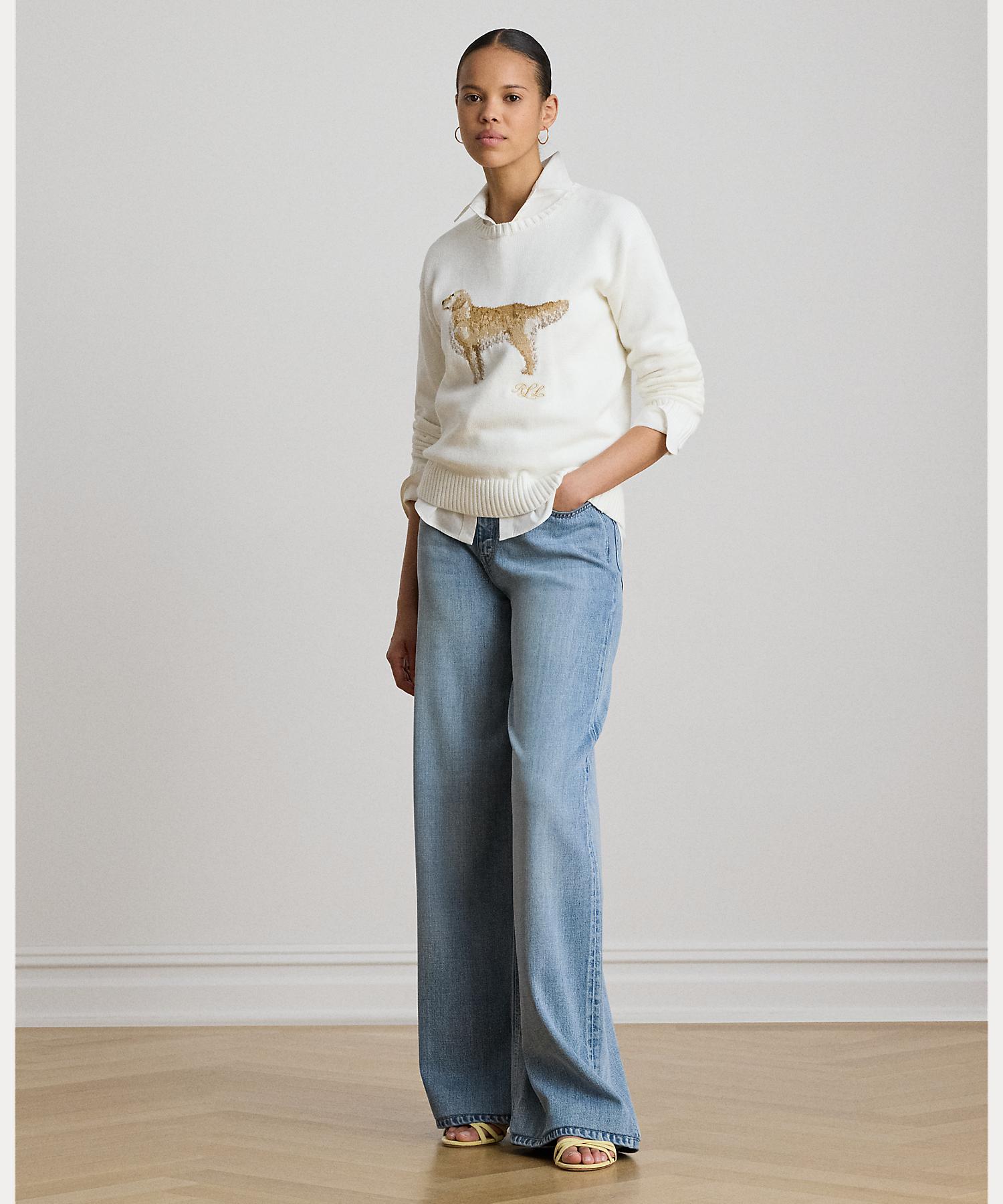 ローレン ラルフ ローレン LAUREN RALPH LAUREN ハイライズ ワイドレッグ ジーンズ （400ブルー） 400ブルー