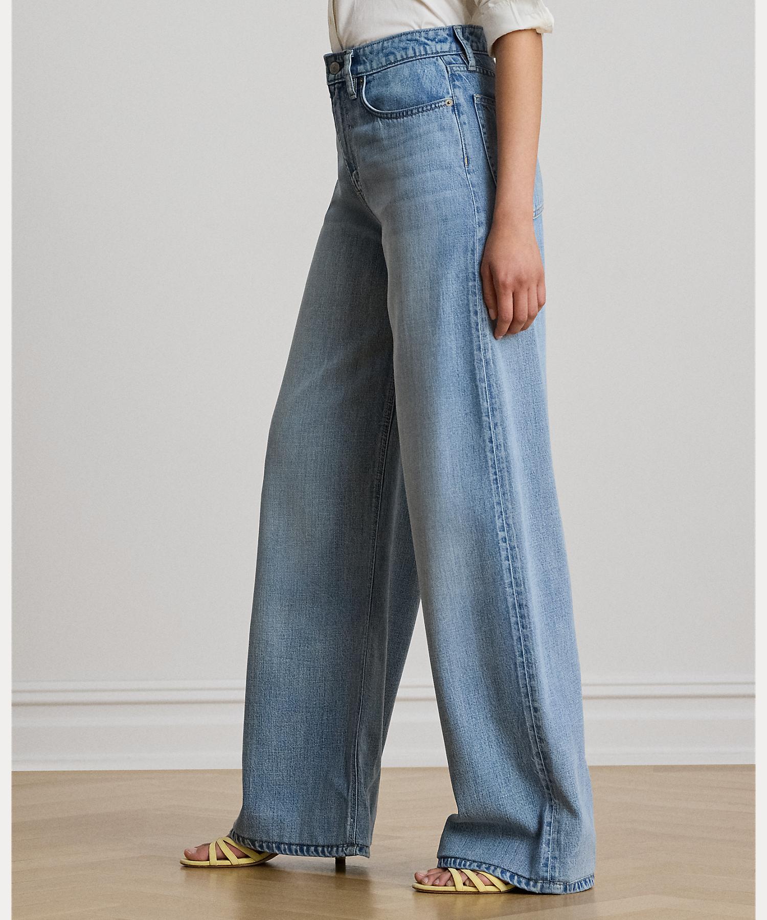 ローレン ラルフ ローレン LAUREN RALPH LAUREN ハイライズ ワイドレッグ ジーンズ （400ブルー） 400ブルー