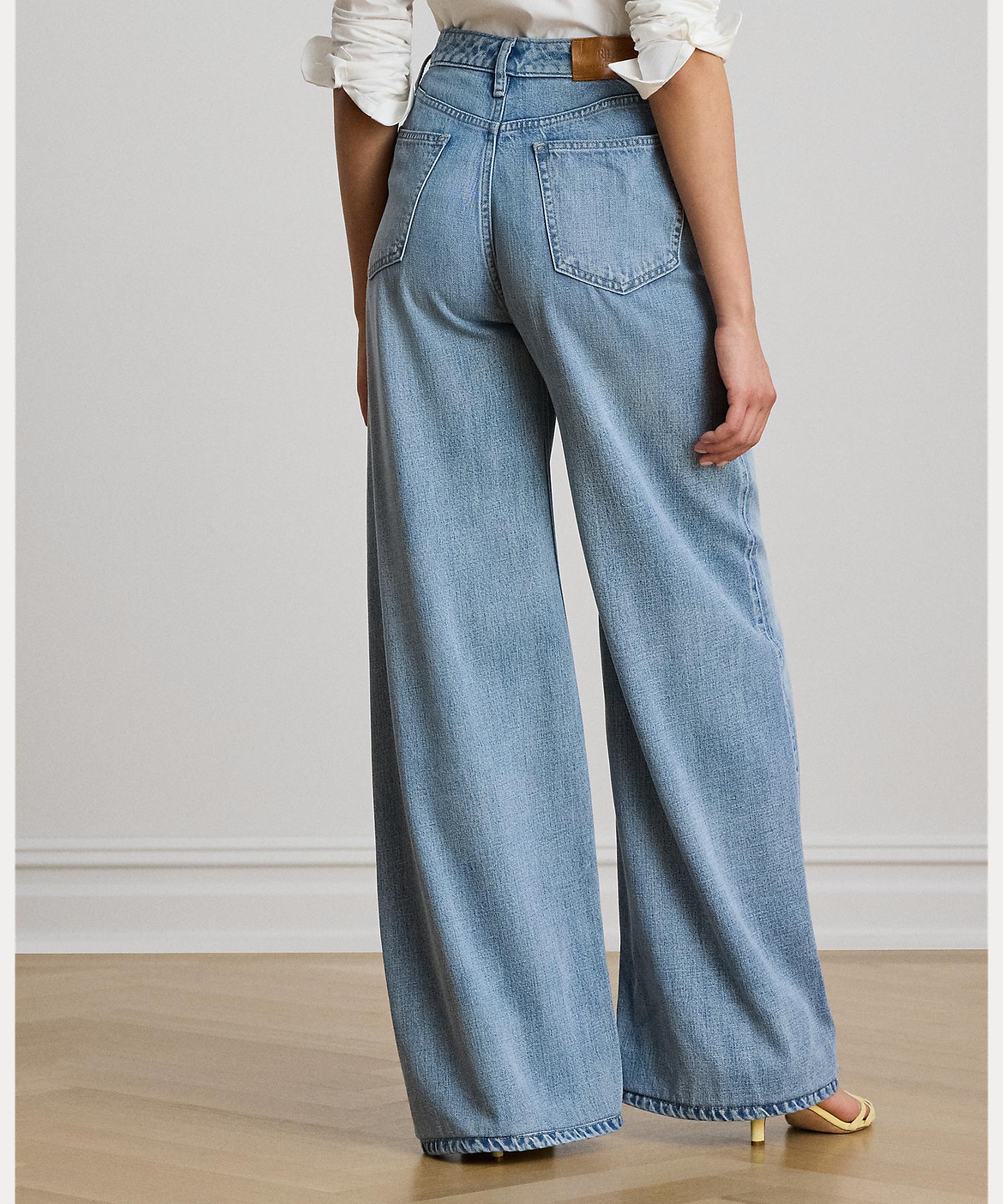 ローレン ラルフ ローレン LAUREN RALPH LAUREN ハイライズ ワイドレッグ ジーンズ （400ブルー） 400ブルー