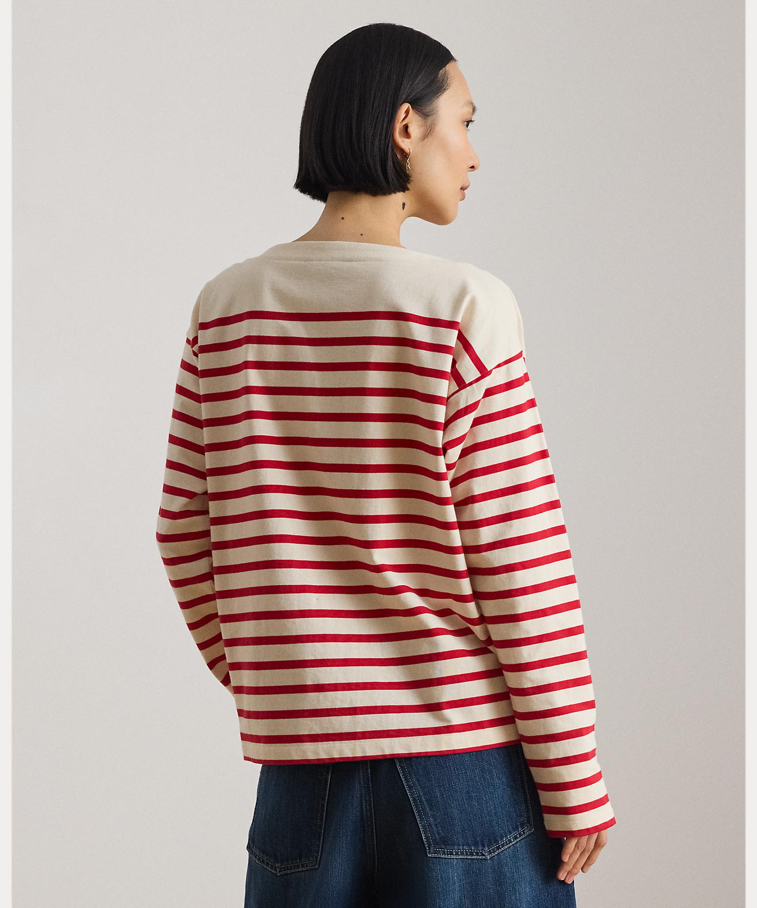 ローレン ラルフ ローレン LAUREN RALPH LAUREN ストライプド ジャージー ボートネック トップ （101ナチュラル） 101ナチュラル