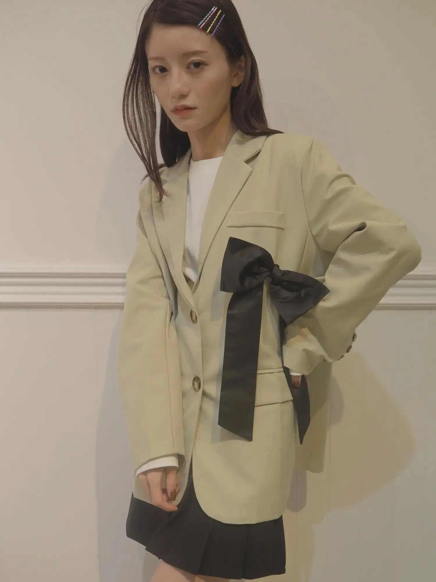 ラポミ プチ LA POMME petit Relaxed Big Ribbon Jacket   リラックスビッグリボンジャケット