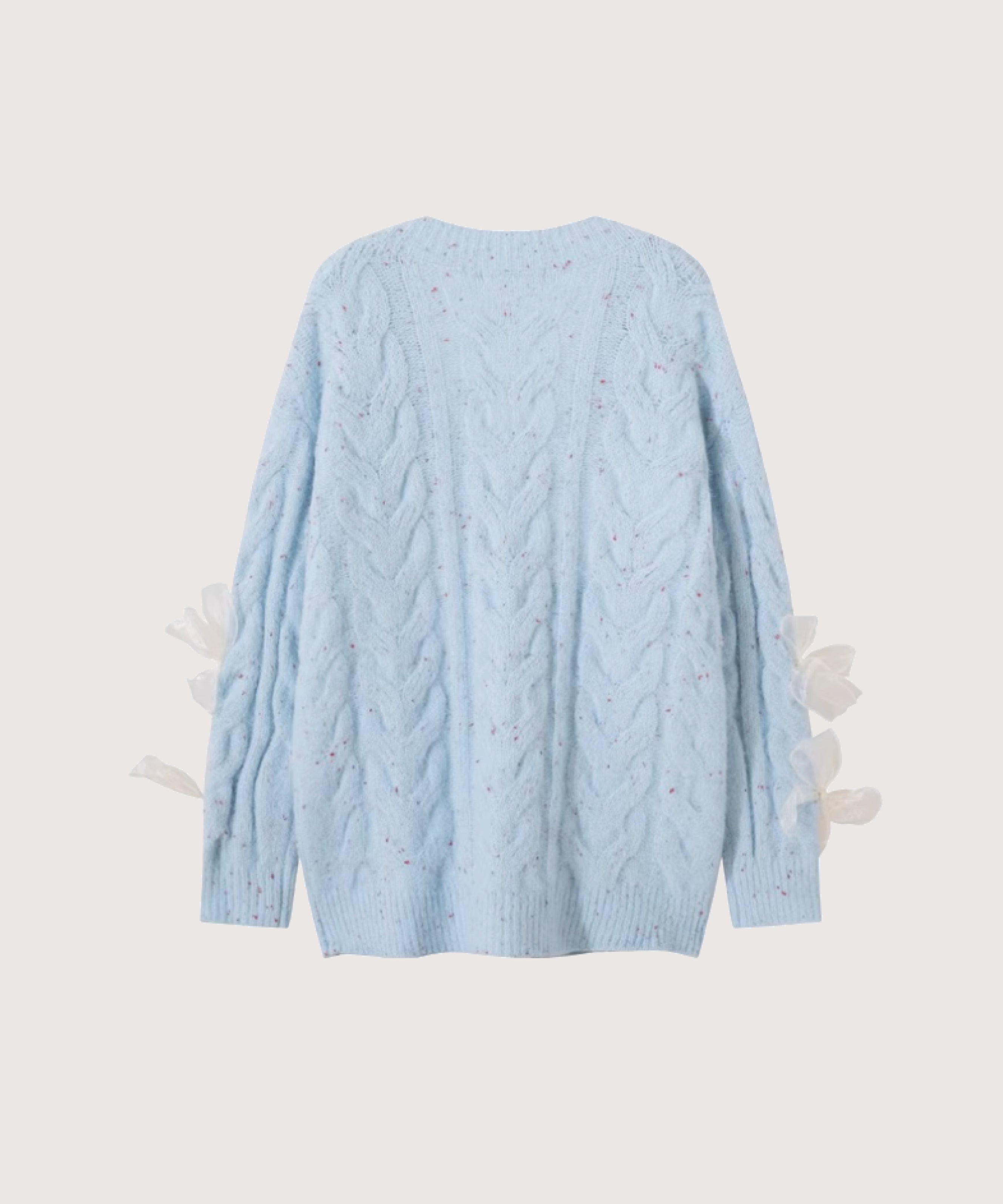 ラポミ プチ LA POMME petit Mesh Ribbon Jeresy Cardigan