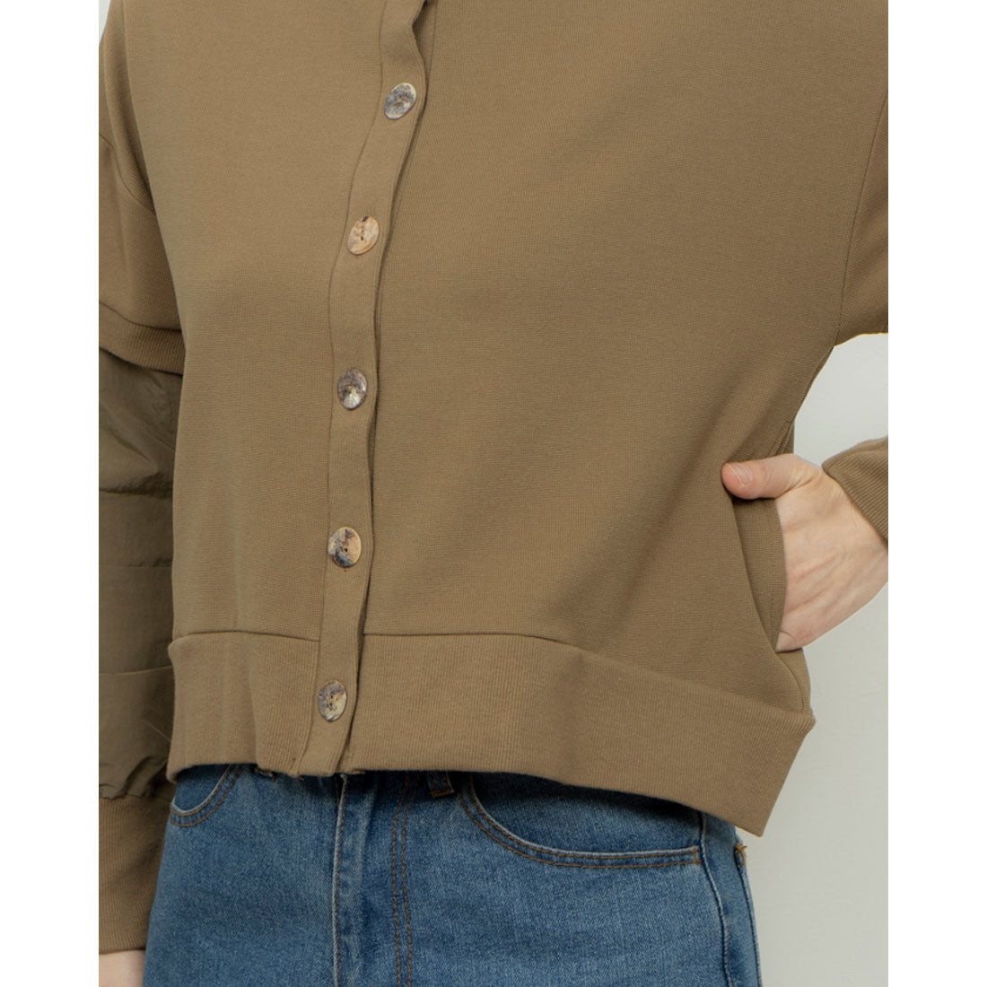 La La que sera Waffle Stretch Docking Cardigan