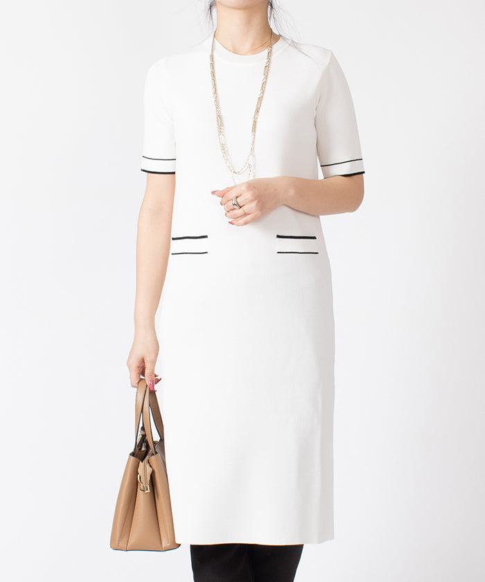 JOCONDE ROYAL 【Set Up Compatible】 Color Line Knit Dress