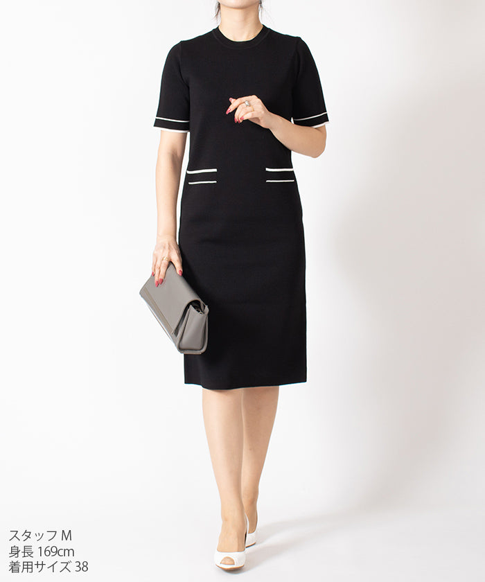 JOCONDE ROYAL 【Set Up Compatible】 Color Line Knit Dress