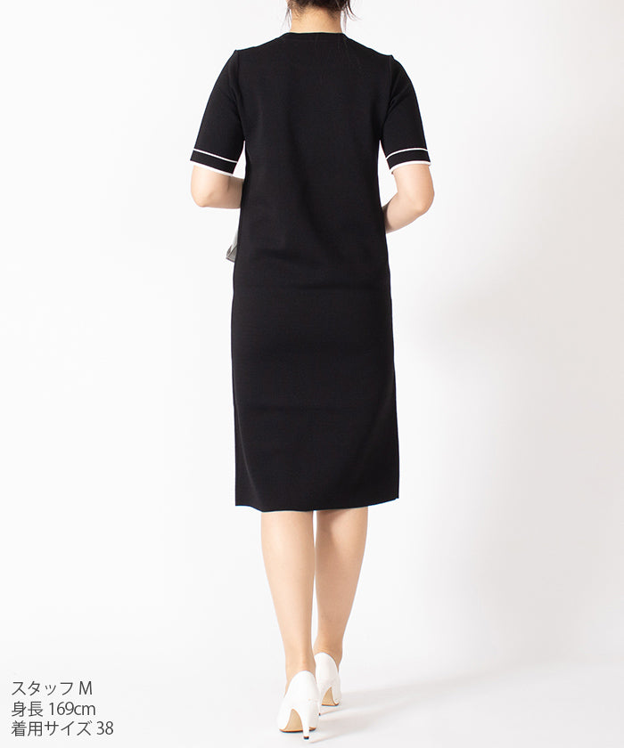 JOCONDE ROYAL 【Set Up Compatible】 Color Line Knit Dress
