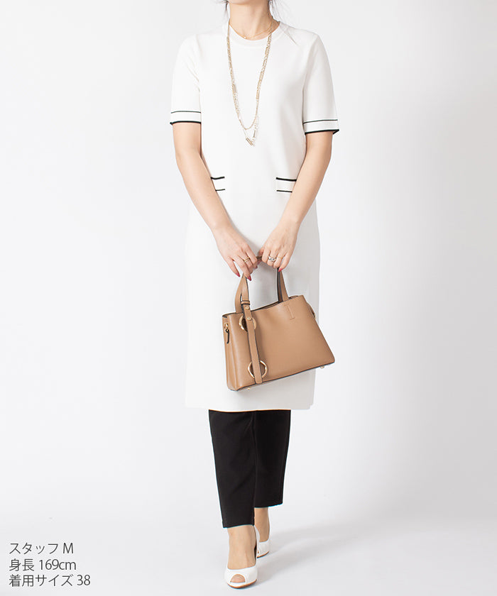 JOCONDE ROYAL 【Set Up Compatible】 Color Line Knit Dress