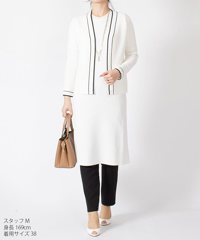 JOCONDE ROYAL 【Set Up Compatible】 Color Line Knit Dress