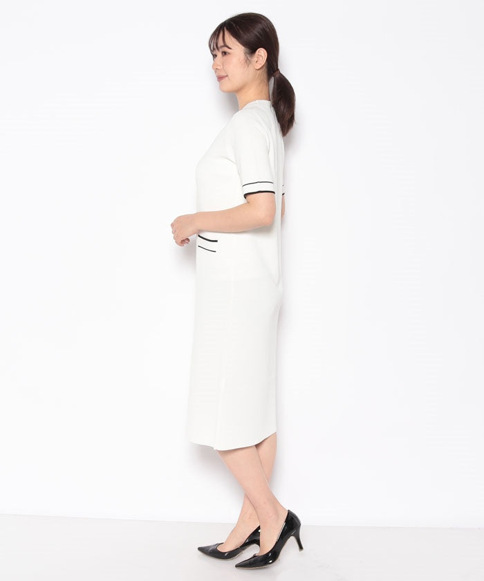 JOCONDE ROYAL 【Set Up Compatible】 Color Line Knit Dress