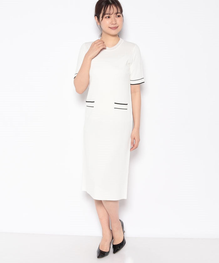 JOCONDE ROYAL 【Set Up Compatible】 Color Line Knit Dress