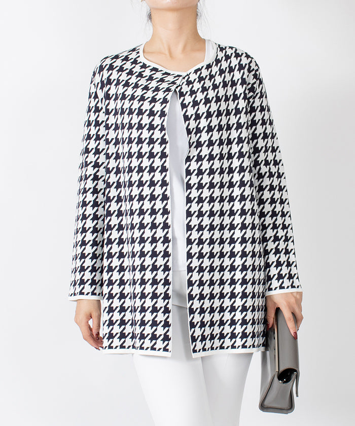 JOCONDE ROYAL Houndstooth Knit Jacket