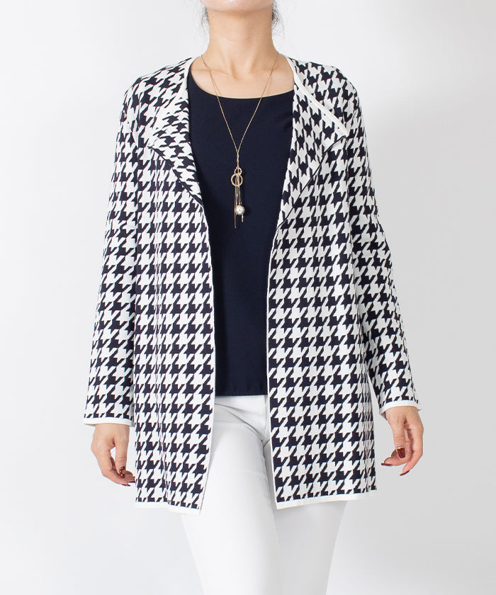JOCONDE ROYAL Houndstooth Knit Jacket