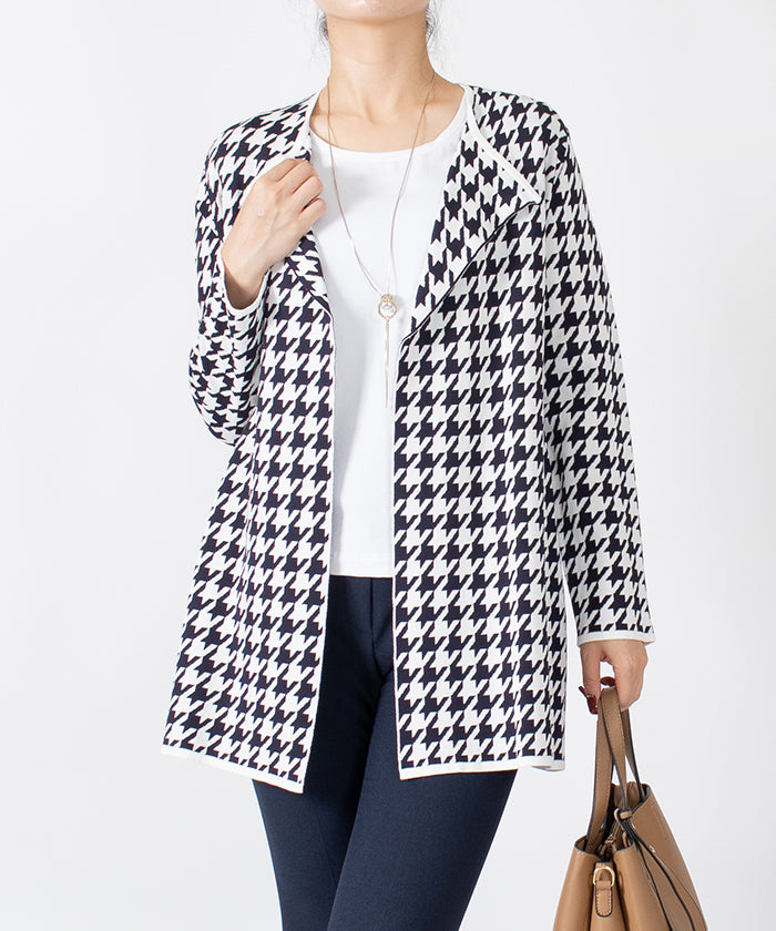 JOCONDE ROYAL Houndstooth Knit Jacket