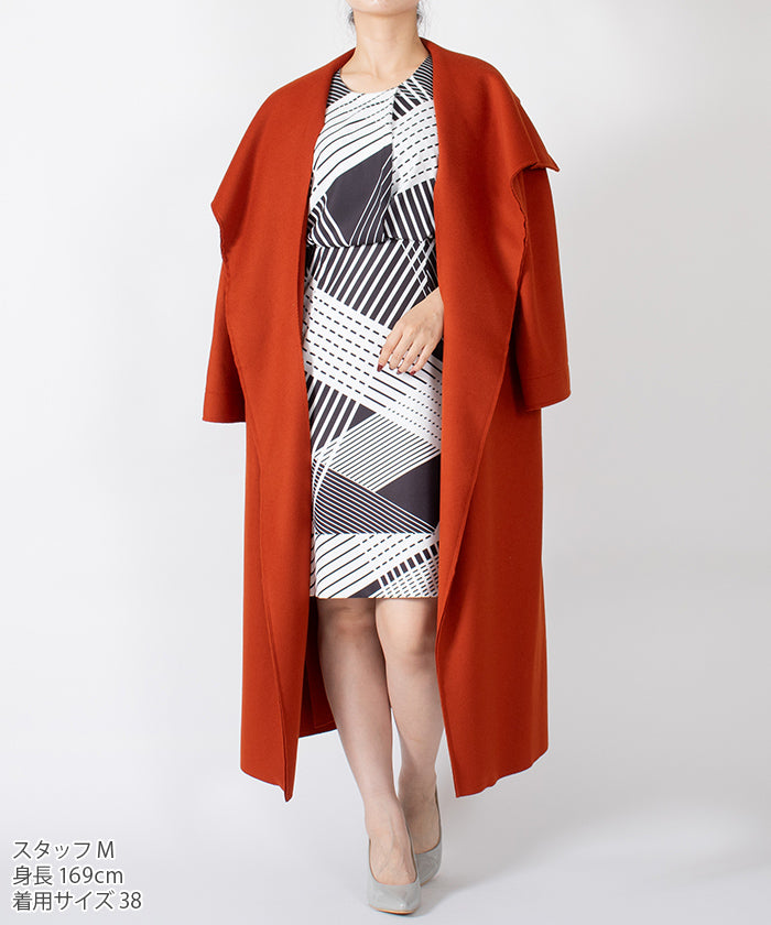 JOCONDE ROYAL Deformed Stripe Pattern Printed Dress