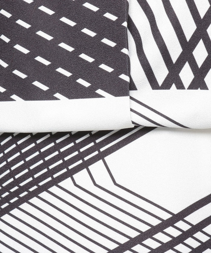 JOCONDE ROYAL Deformed Stripe Pattern Printed Dress