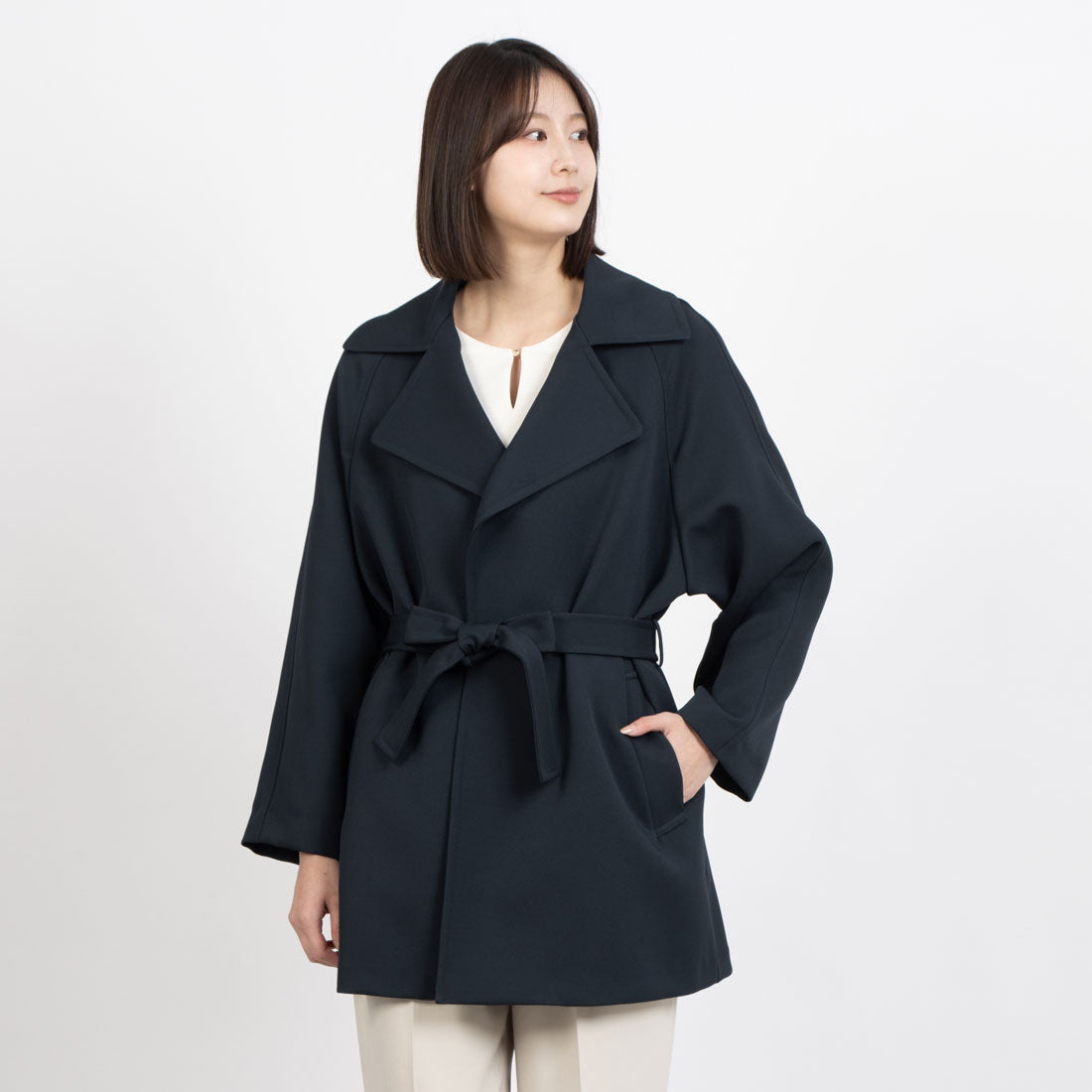 ジョコンダ ロイヤル JOCONDE ROYAL ベルテッド ショートコート （ネイビー） ネイビー