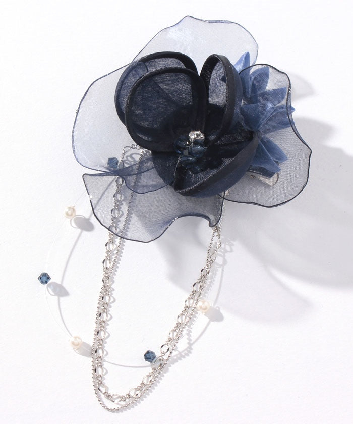 ラフェスタ シック La Festa Chic フラワーコサージュ （ネイビー） ネイビー