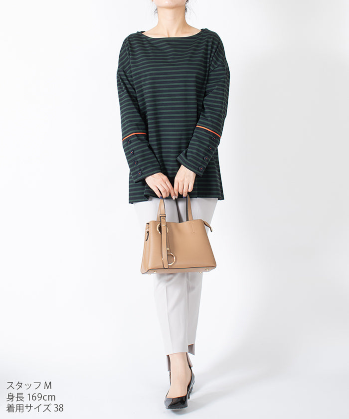 La Gioconda LA JOCONDE 【Washable】 Cotton Border Cut and Sew Top