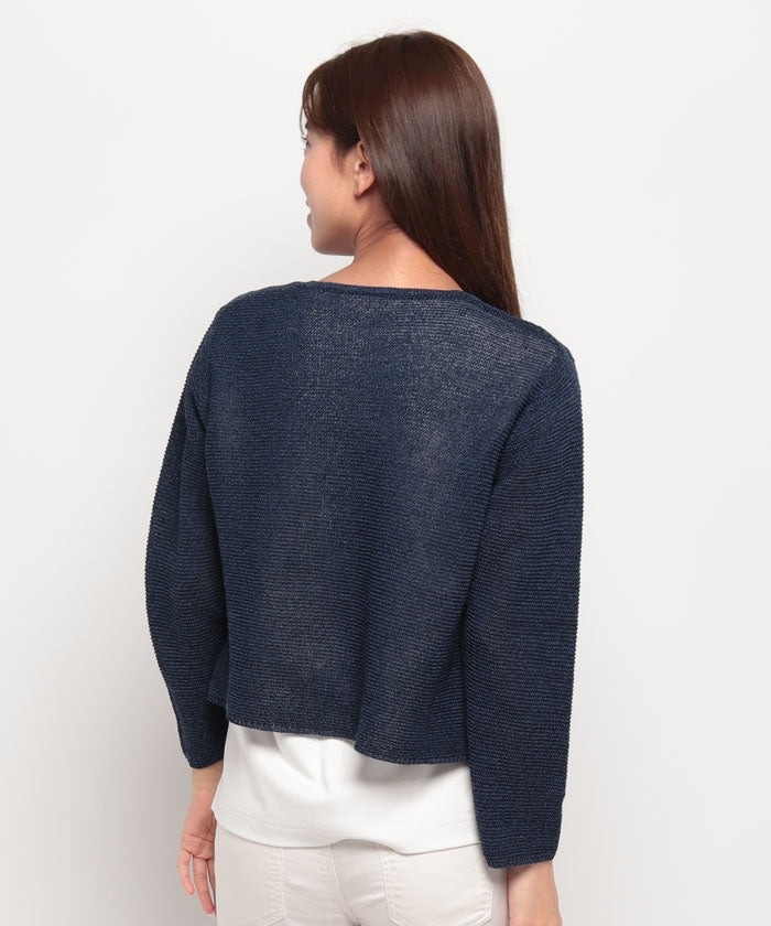 LAPINE BLANCHE 7G Blended Yarn Garter Cardigan
