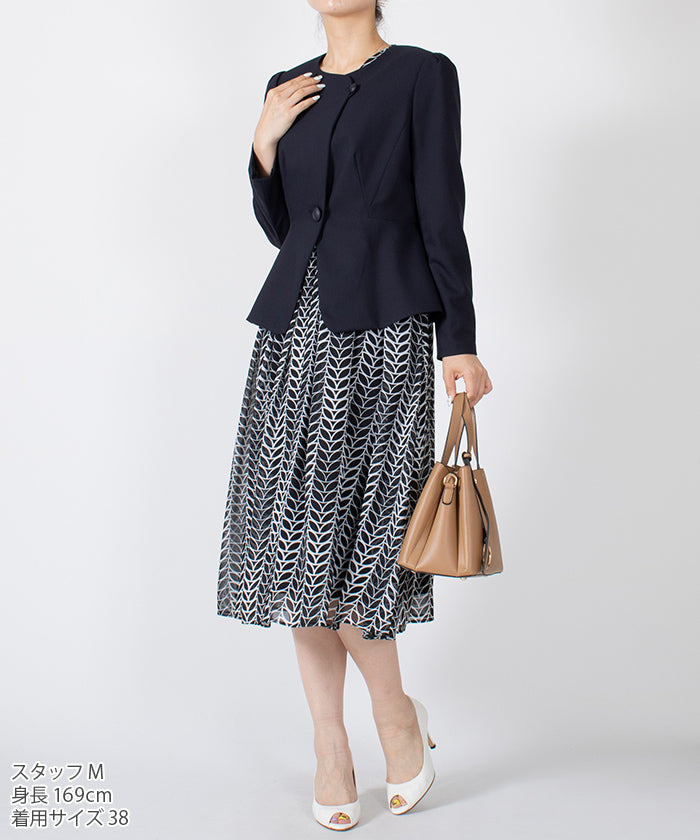LAPINE BLANCHE Cashmere-style Flare Chiffon Dress / Flower Pattern Print