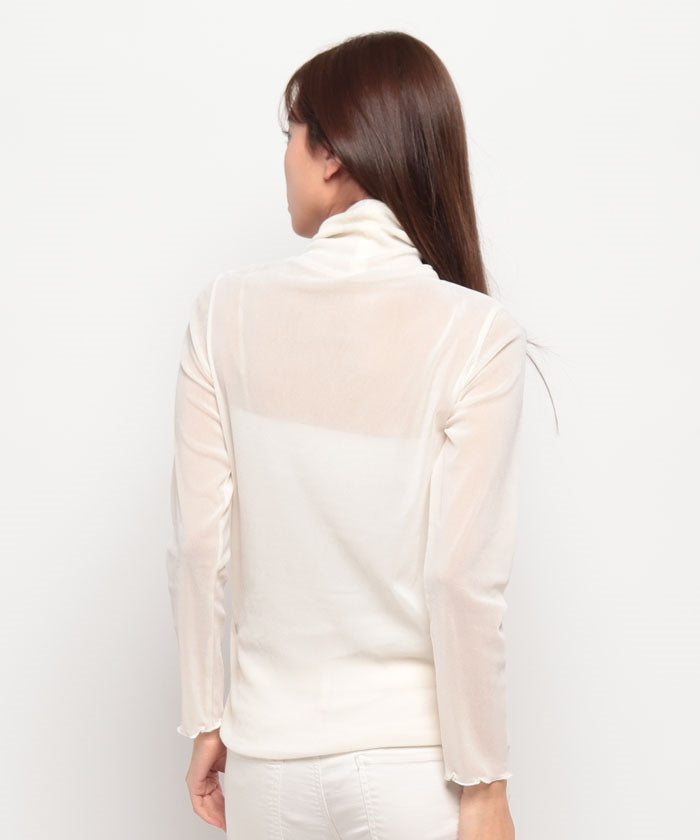 LAPINE BLANCHE 【Washable】 Flocked Tulle High Neck Pullover