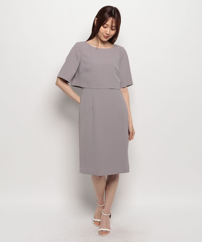 ラピーヌ ブランシュ LAPINE BLANCHE 2WAYストレッチ ボレロ風ワンピース