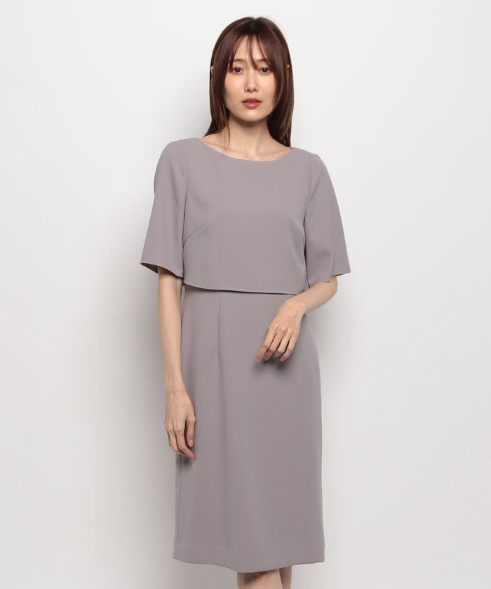 ラピーヌ ブランシュ LAPINE BLANCHE 2WAYストレッチ ボレロ風ワンピース