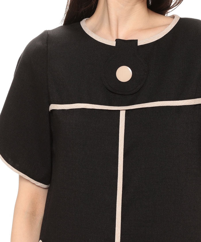 LAPINE BLANCHE Bicolor Trimming Dress