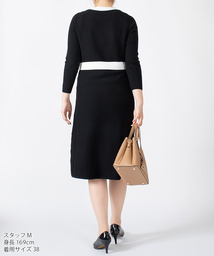 Lapine Blanche Trimming Knit Dress