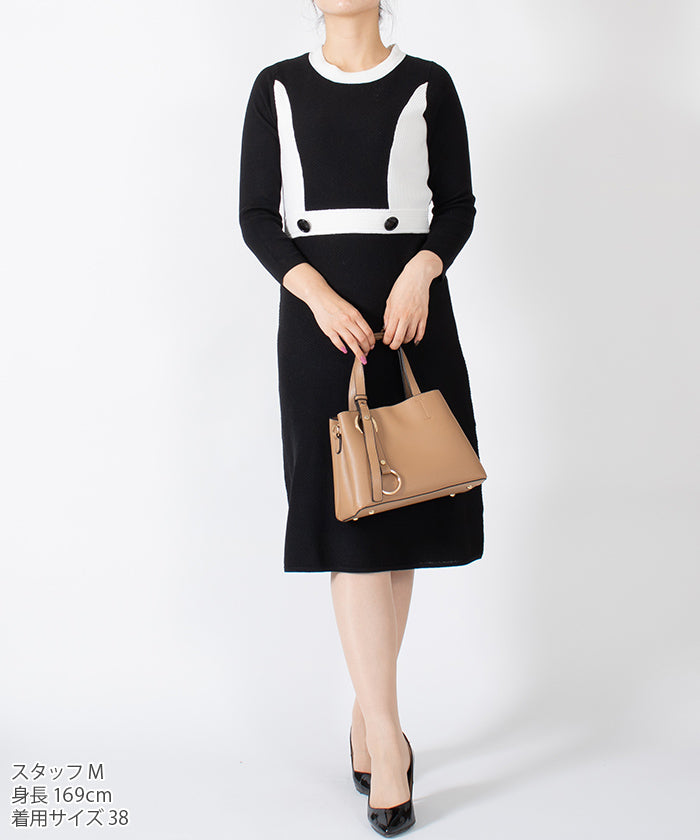 Lapine Blanche Trimming Knit Dress