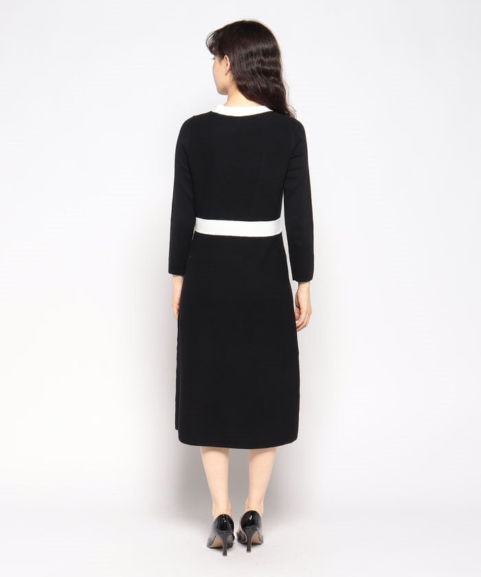 Lapine Blanche Trimming Knit Dress