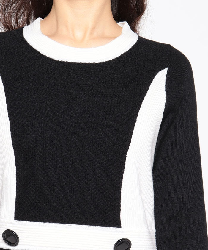 Lapine Blanche Trimming Knit Dress