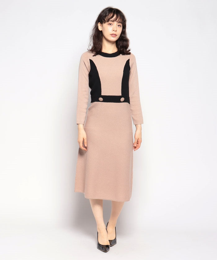 Lapine Blanche Trimming Knit Dress