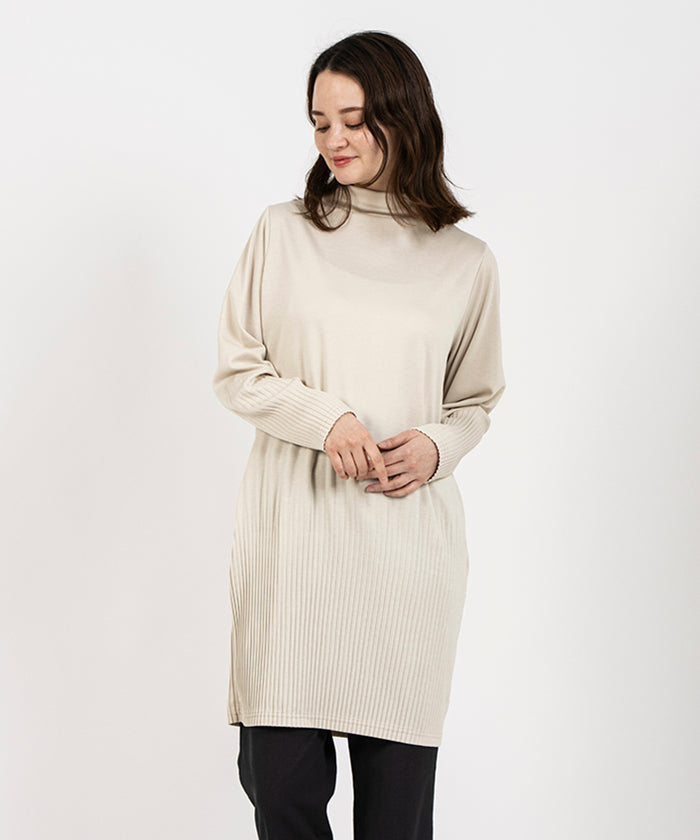 LAPINE BLANCHE Jersey Pleats Bottle Neck Pullover