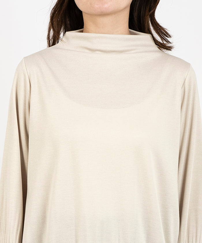 LAPINE BLANCHE Jersey Pleats Bottle Neck Pullover