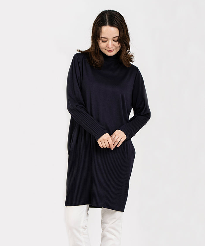 LAPINE BLANCHE Jersey Pleats Bottle Neck Pullover