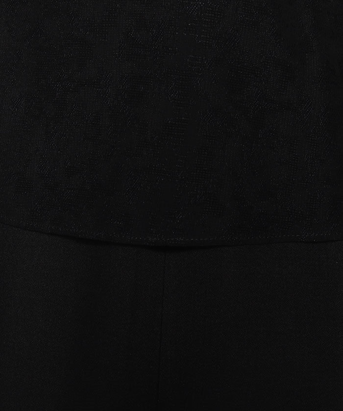 ラピーヌ フォーマル LAPINE FORMAL 【夏用喪服・礼服・フォーマル用】幾何柄ジャカード ドレス ブローチ付き （ブラック） ブラック