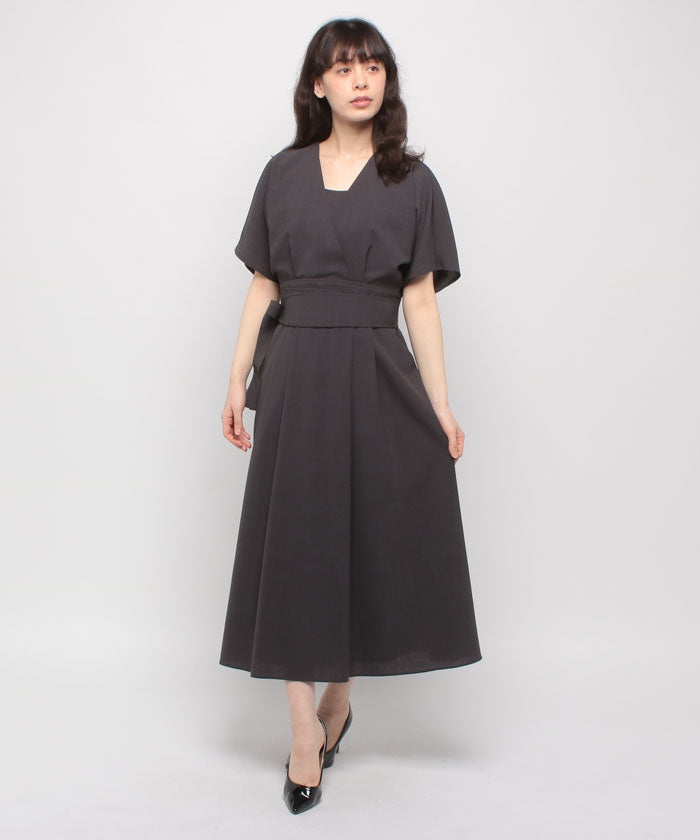Madam Joconde Cashmere-style Tuck Flare Dress