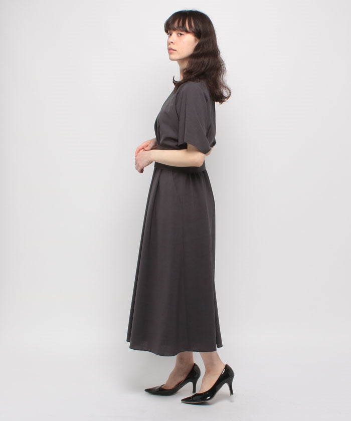 Madam Joconde Cashmere-style Tuck Flare Dress