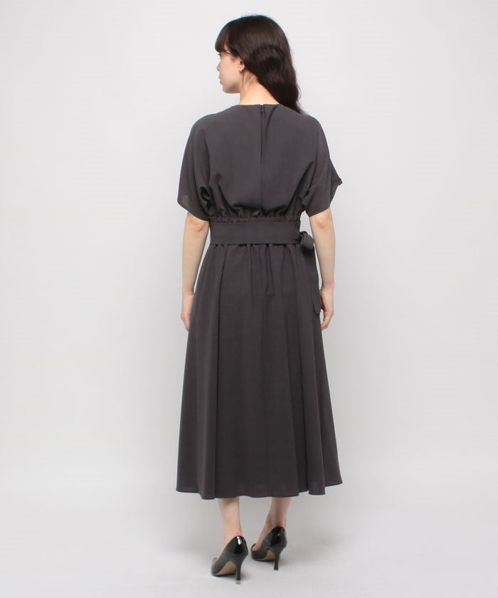 Madam Joconde Cashmere-style Tuck Flare Dress