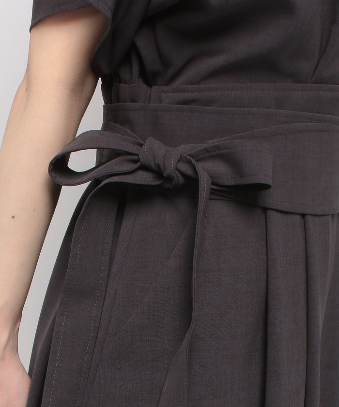 Madam Joconde Cashmere-style Tuck Flare Dress