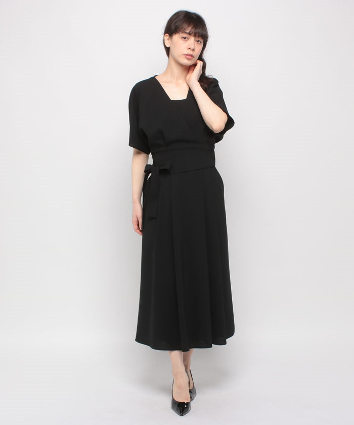 Madam Joconde Cashmere-style Tuck Flare Dress